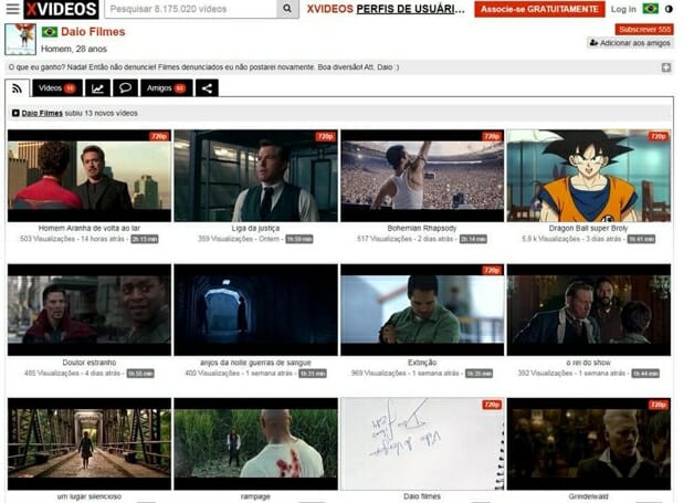 Xvideos está sendo usado para filmes derrubados do  - Música,  Copyright e Tecnologia